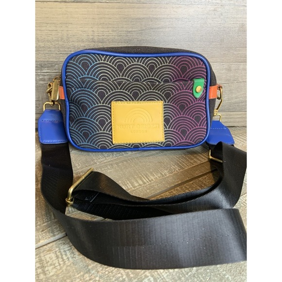 Kurt Geiger Handbags - Kurt Geiger Southbank Camera Small Crossbody Black Multi Colored Canvas Bag